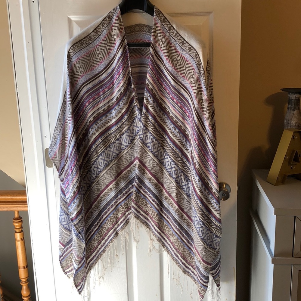 Cute Purple/white/ gray poncho